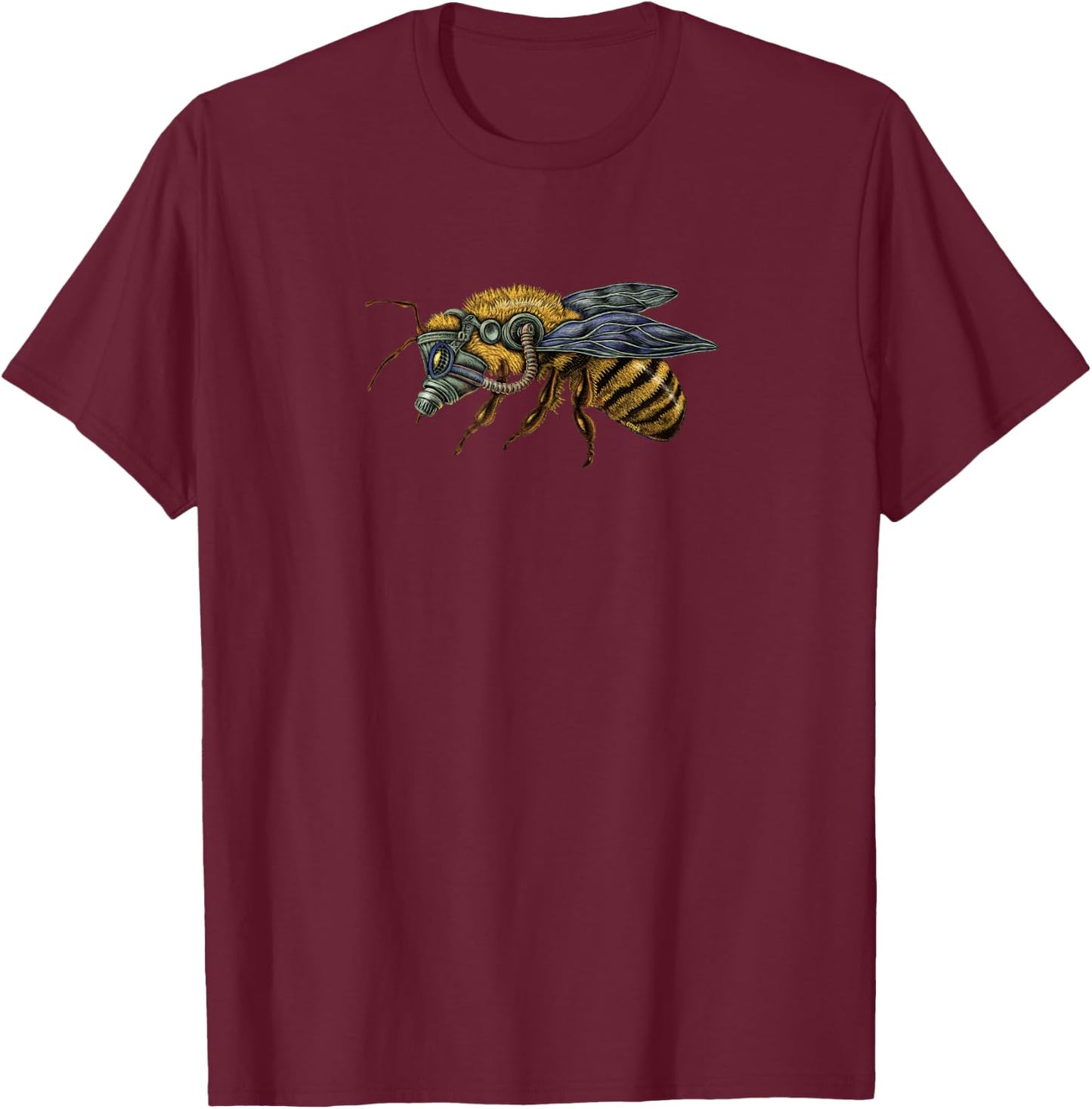Endangered Bee - by Emek Artman T-Shirt - T-Shirt | Maroon