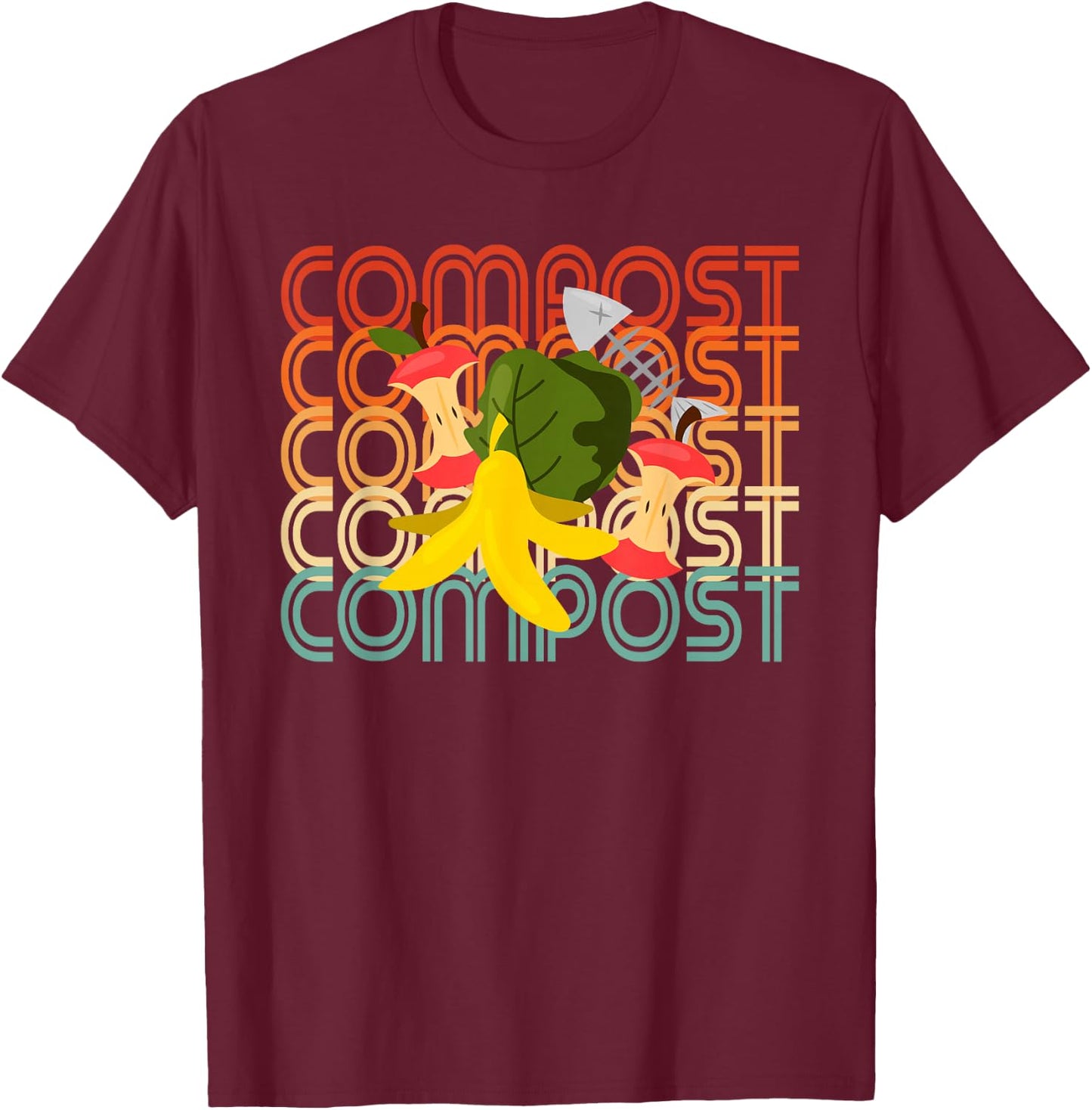 Retro Compost T-Shirt - T-Shirt | Maroon