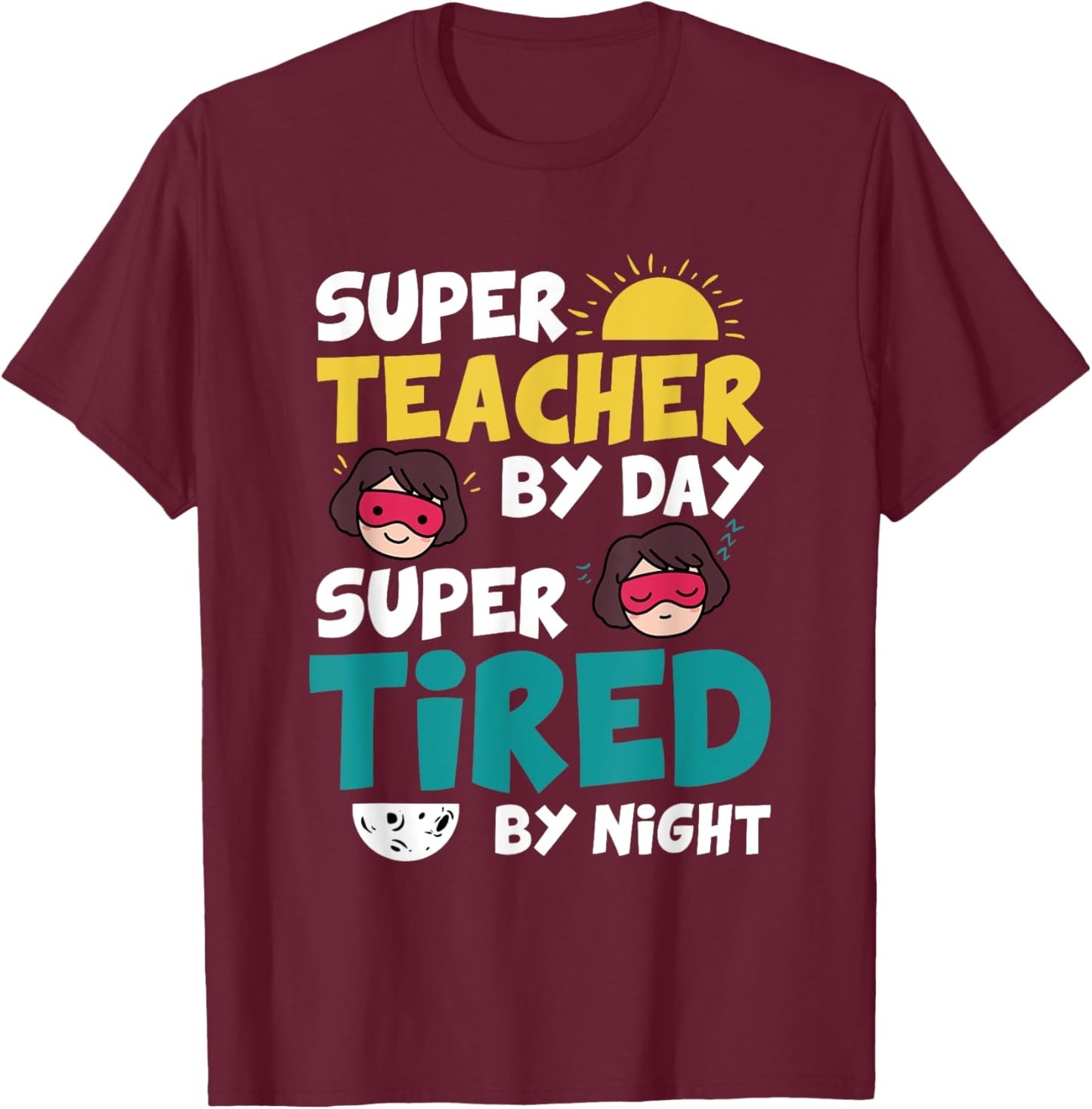 Funny Super Hero Teacher Superheroes T-Shirt - T-Shirt | Maroon