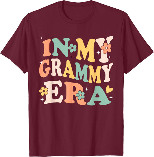 In My Grammy Era Funny Sarcastic Groovy Retro Mothers Day T-Shirt - T-Shirt | Maroon
