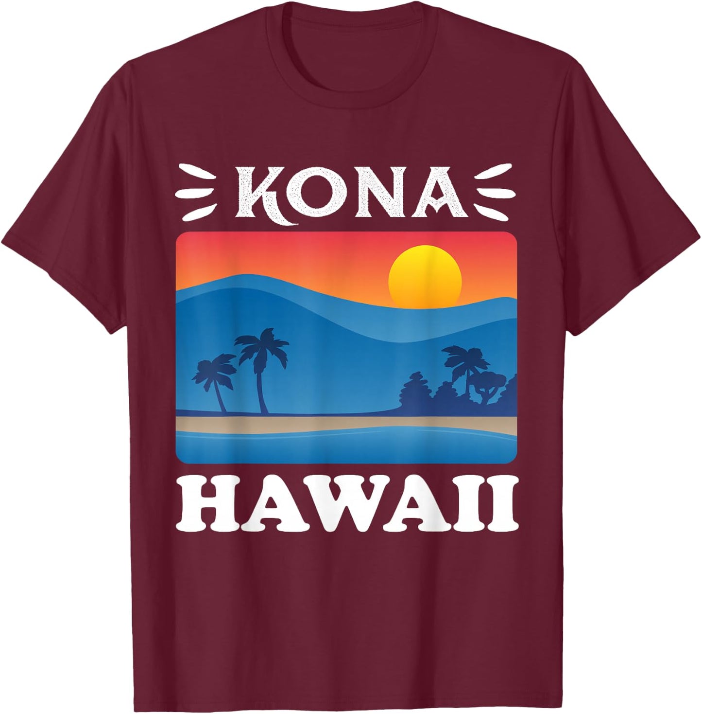 Islands Vintage Souvenir Kona Hawaii T-Shirt - T-Shirt | Maroon