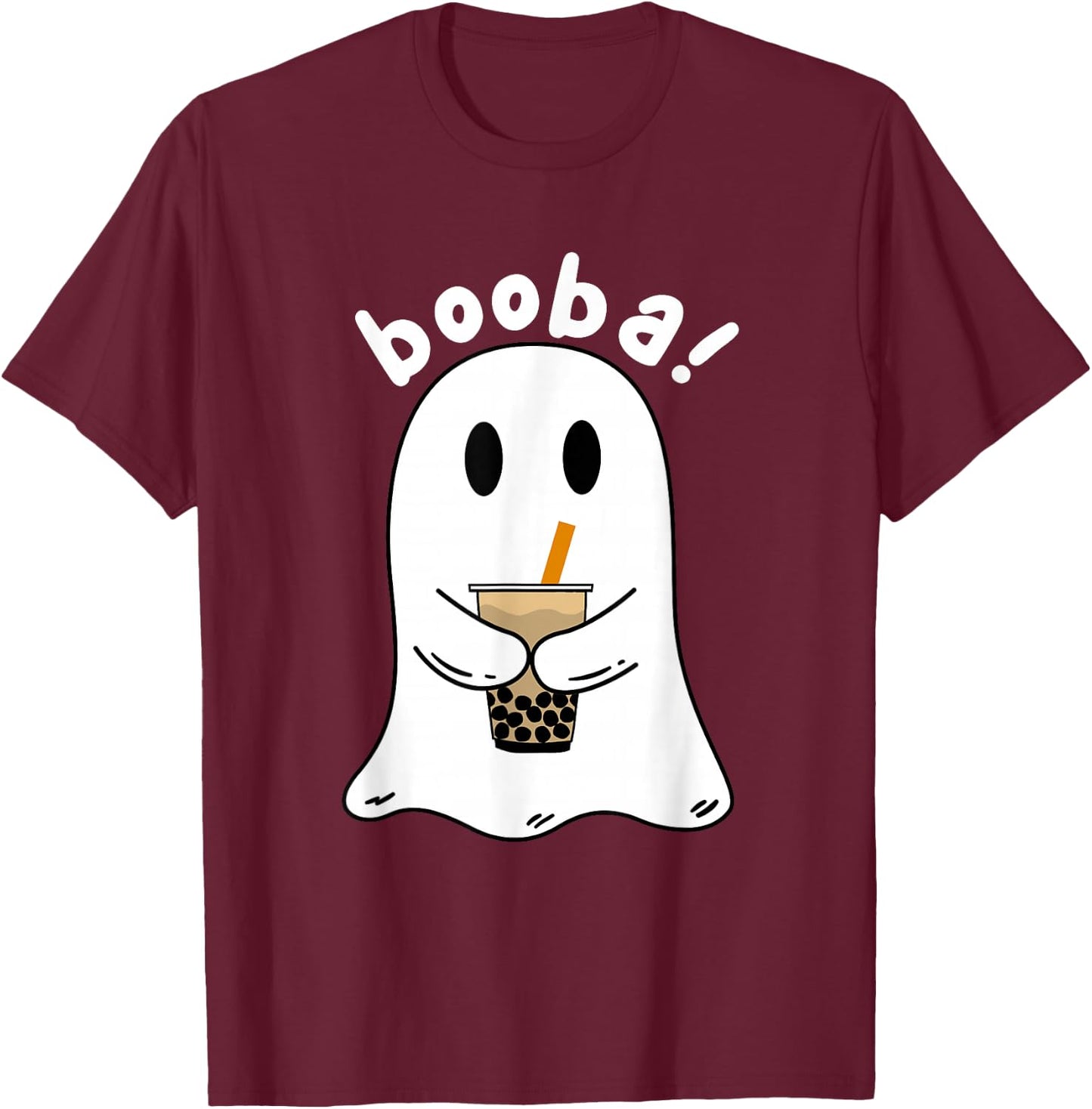 Funny Booba Boba Tea Halloween Costume T-Shirt - T-Shirt | Maroon