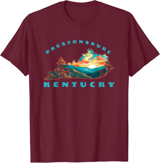 Prestonsburg Kentucky Commonwealth Outdoor Nature Mountains T-Shirt - T-Shirt | Maroon