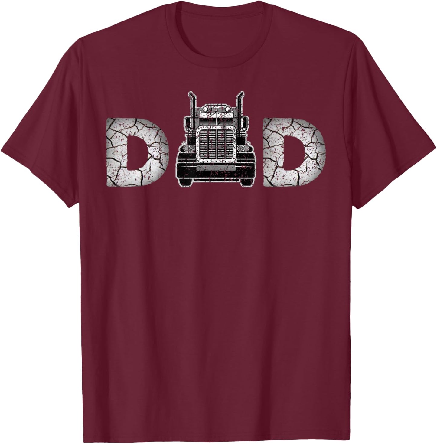 Funny My Dad Is Trucker Family Mom Daddy Papa Lover T-Shirt - T-Shirt | Maroon