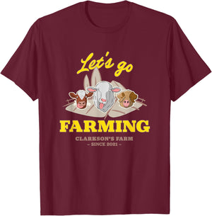 Clarkson's Farm - Let's Go Farming T-Shirt - T-Shirt | Maroon