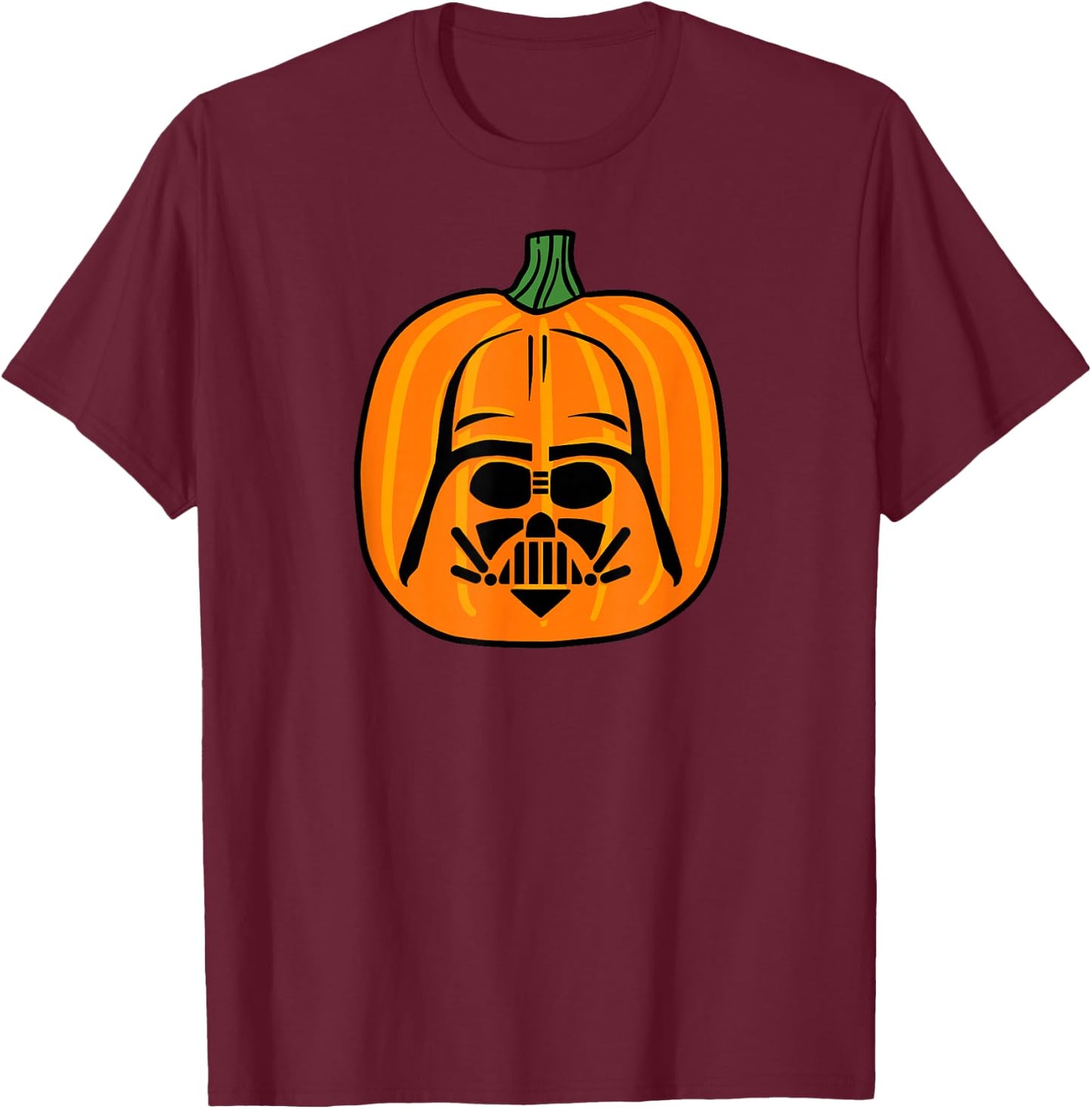 Amazon Essentials Star Wars Darth Vader Halloween Pumpkin Jack O'Lantern T-Shirt - T-Shirt | Maroon