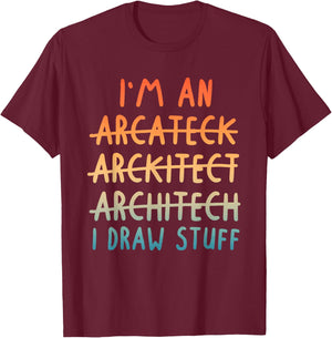 Funny Architect Art Men Women Architecture Lovers Architect T-Shirt - T-Shirt | Maroon