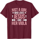 Girl Loves Jesus And Viola Player Violist Viola Lover T-Shirt - T-Shirt | Maroon