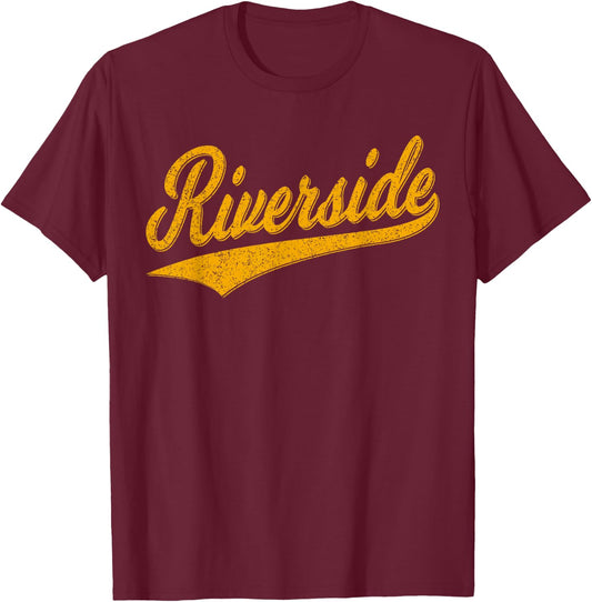 Riverside California Varsity Script Classic Sports Jersey T-Shirt - T-Shirt | Maroon