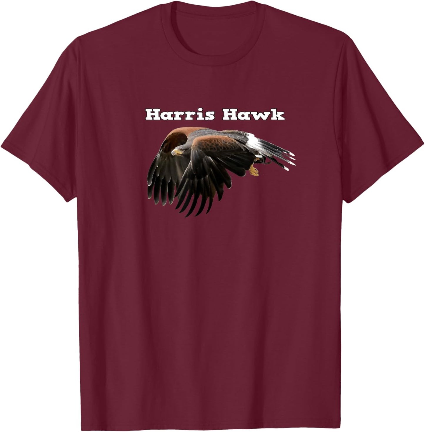 Harris Hawk Wildlife T-Shirt - T-Shirt | Maroon