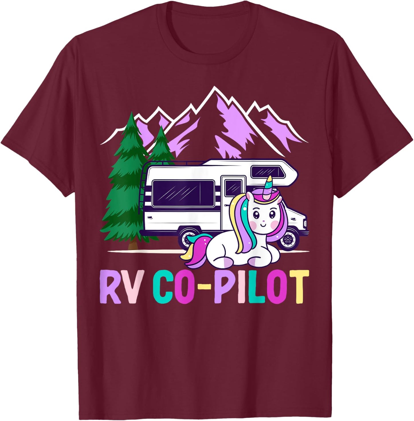 Rv Co-Pilot Rv Driver Rv Camper Rv Camping Girl T-Shirt - T-Shirt | Maroon