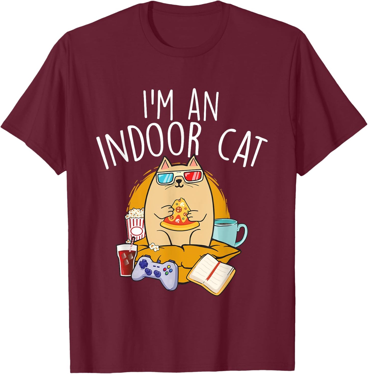 I'm An Indoor Cat - Cat Lover Kitten Kitty Owner Women Girls Kids T-Shirt - T-Shirt | Maroon