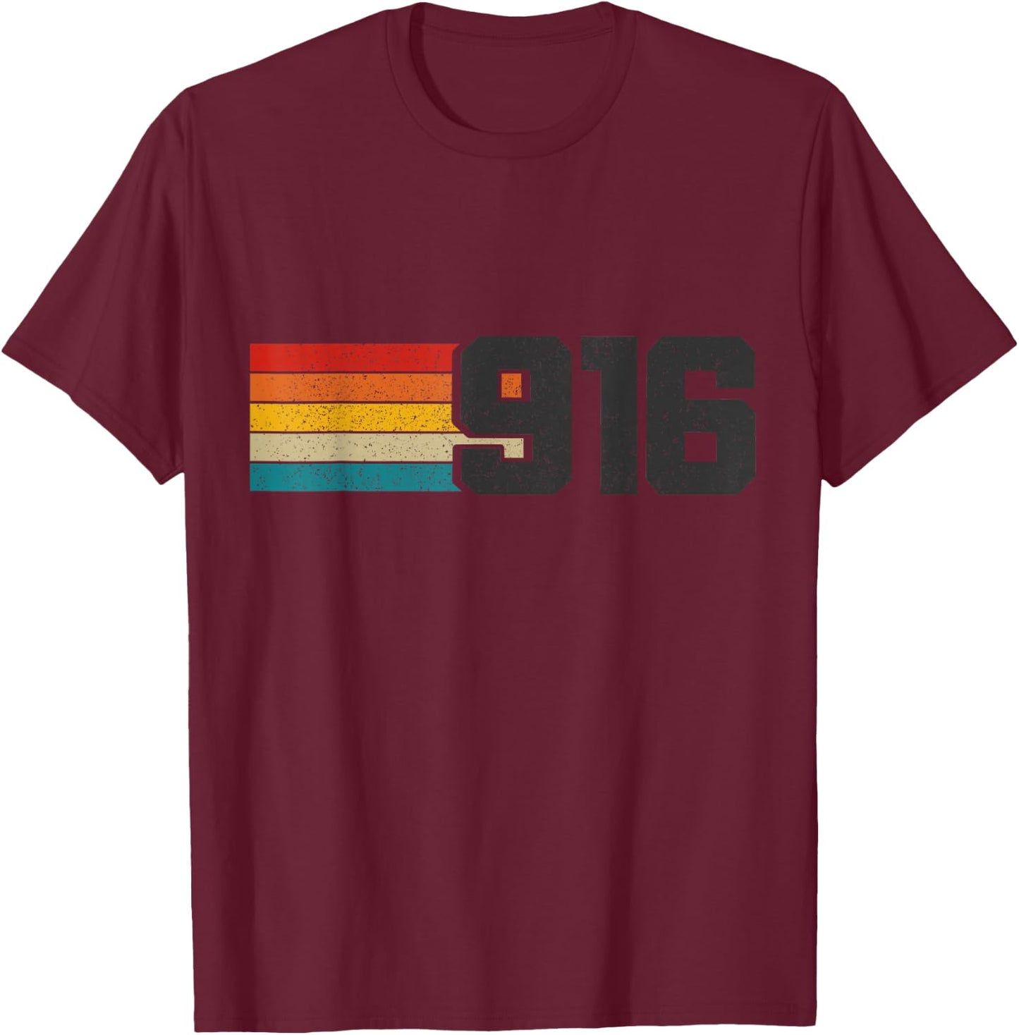 Sacramento California 916 Area Code Pride Vintage T-Shirt - T-Shirt | Maroon