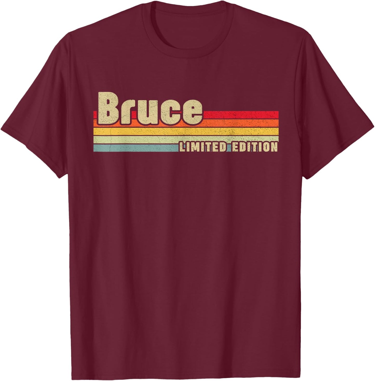 Bruce Gift Name Personalized Birthday Funny Christmas T-Shirt - T-Shirt | Maroon