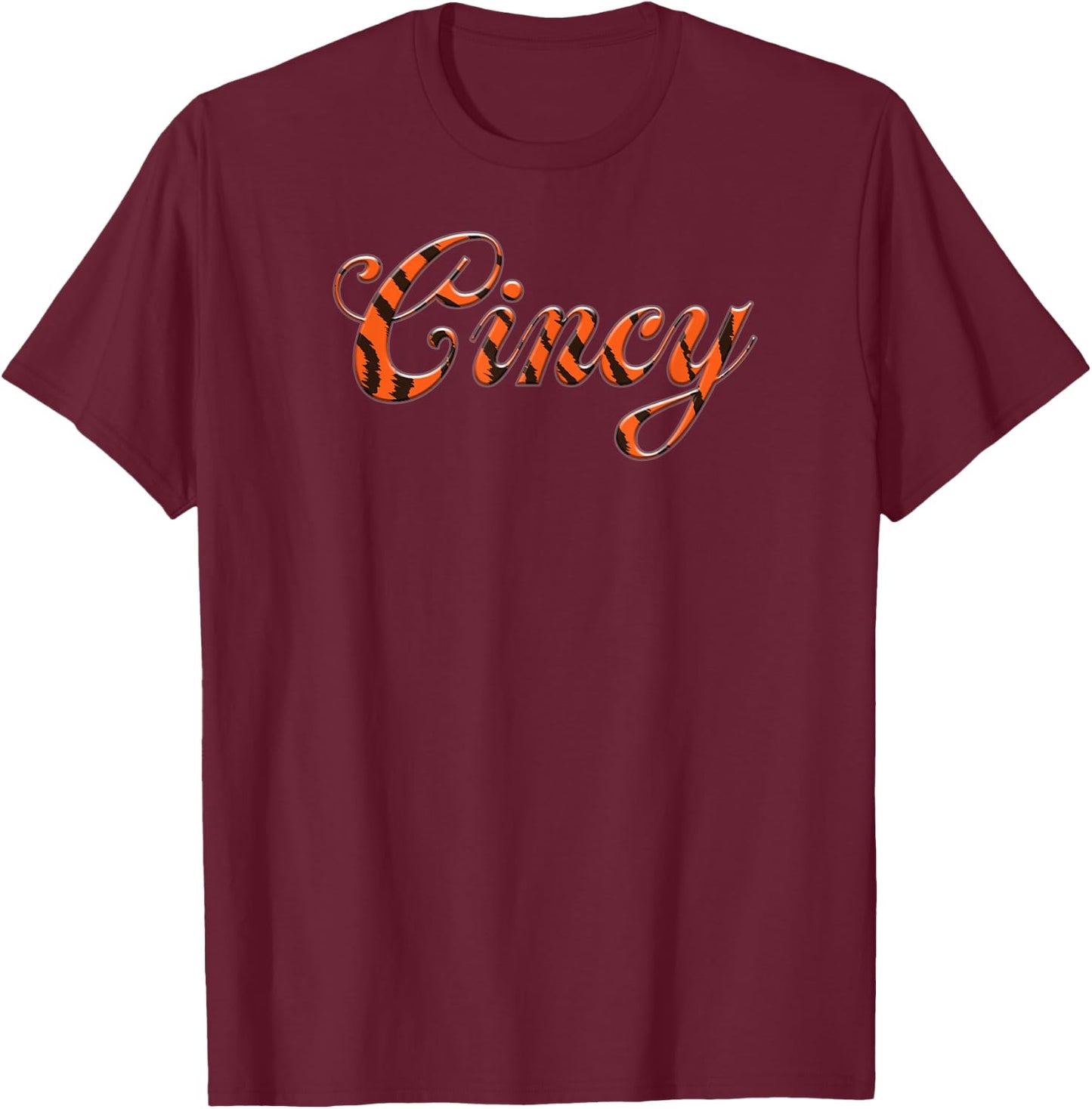 Cincy Bengal Stripes T-Shirt - T-Shirt | Maroon