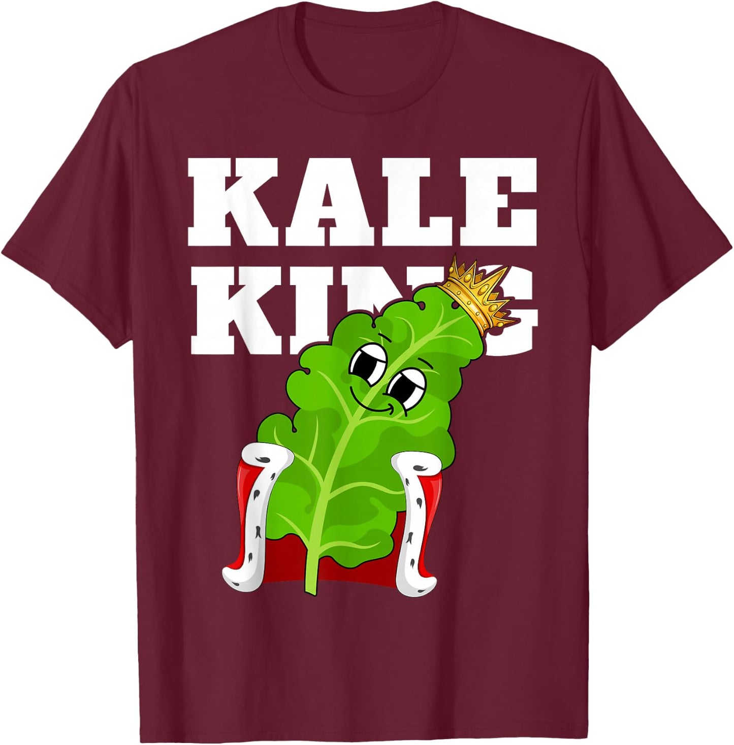 Kale King | Kale Design | Boys Kale T-Shirt - T-Shirt | Maroon
