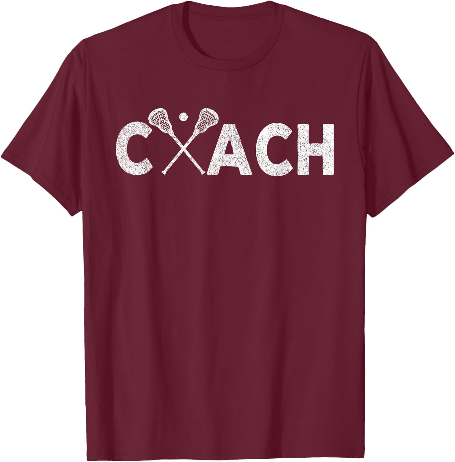 Vintage Lacrosse Coach Lacrosse Team Coach Retro T-Shirt - T-Shirt | Maroon