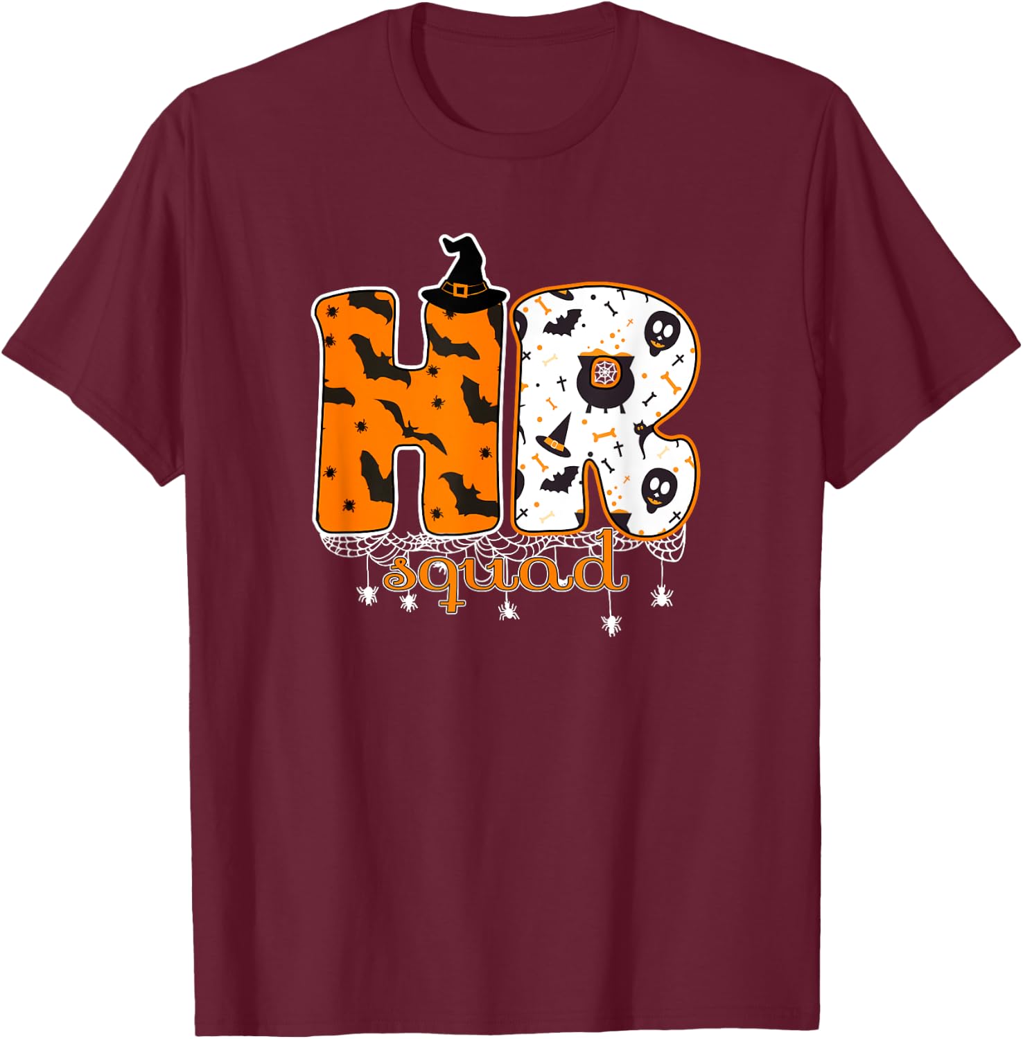 Halloween HR Squad Costume Funny Human Resource T-Shirt - T-Shirt | Maroon