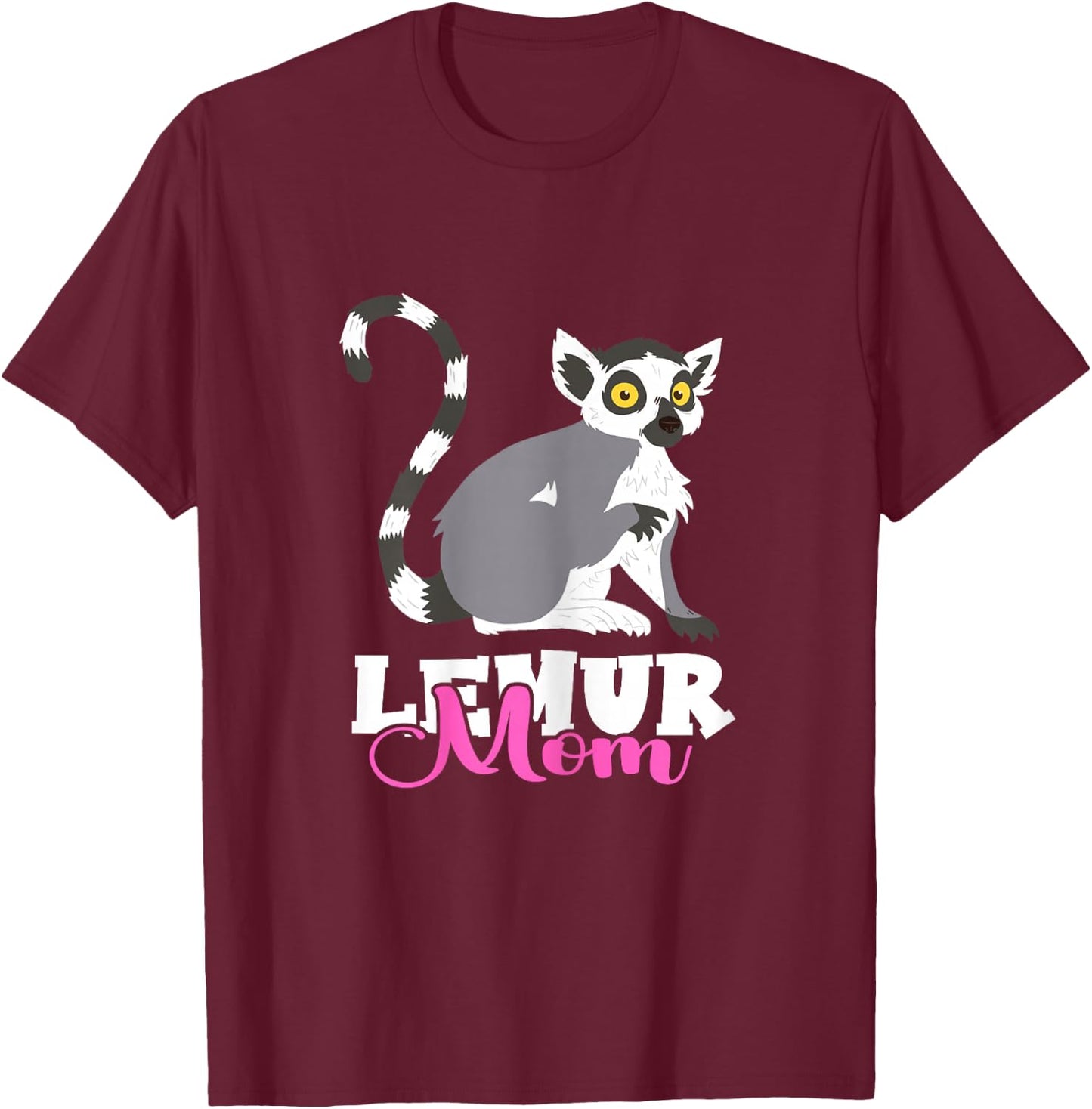 Cute Lemur Monkey Funny Lemur Lover Madagascar Lemur Mom T-Shirt - T-Shirt | Maroon