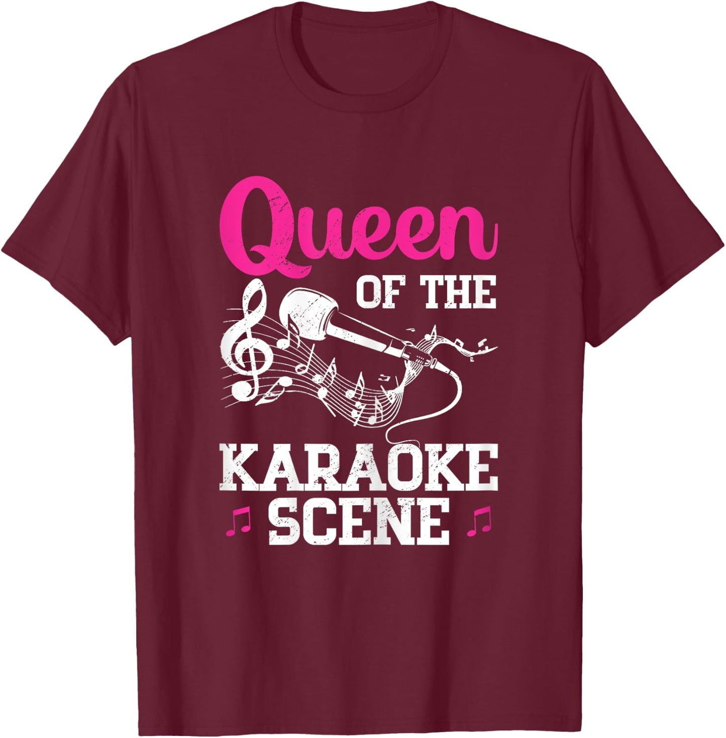 Funny Karaoke Queen T-Shirt - T-Shirt | Maroon