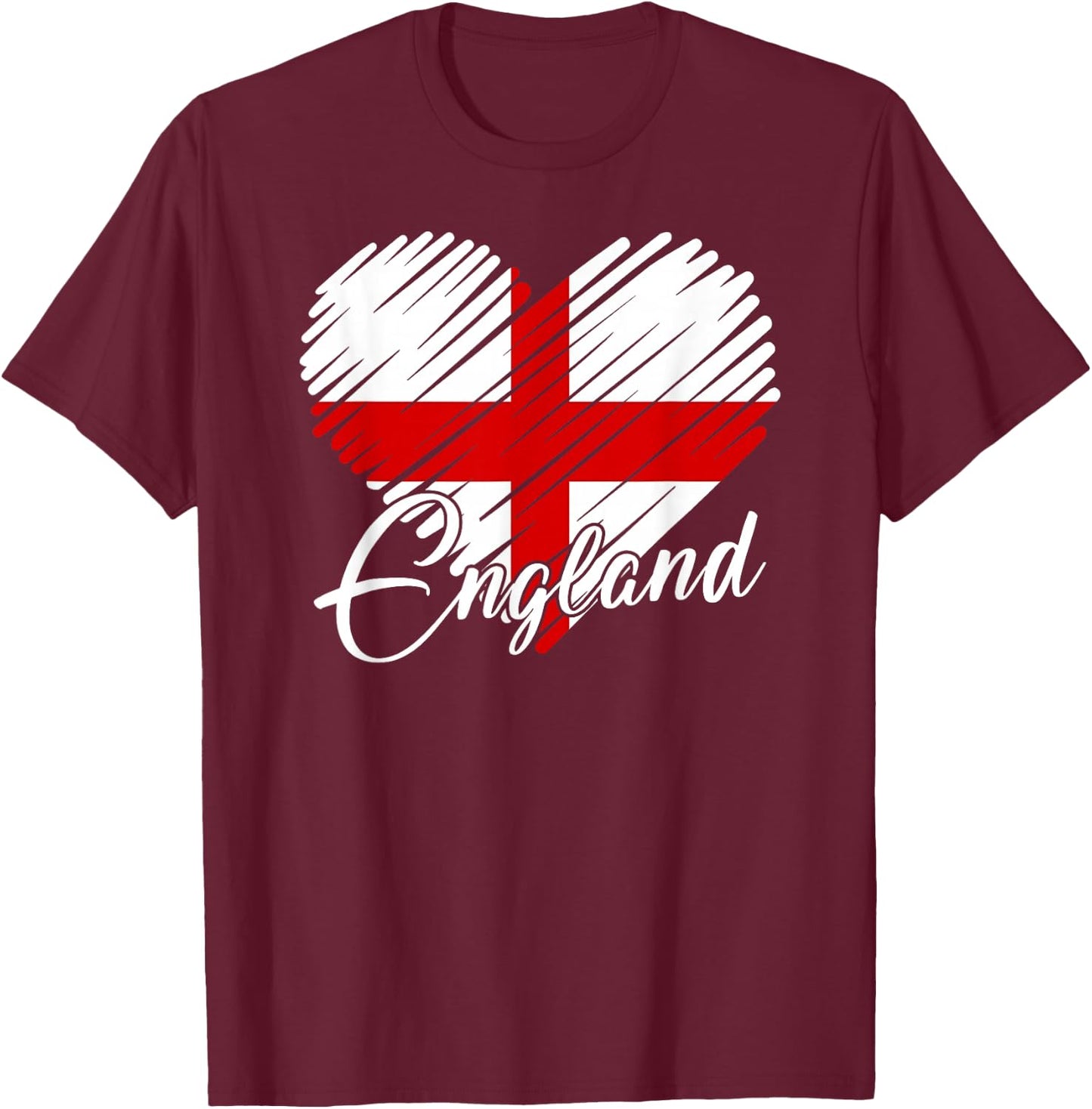 English Football Shirt England Flag English Soccer Gift T-Shirt - T-Shirt | Maroon
