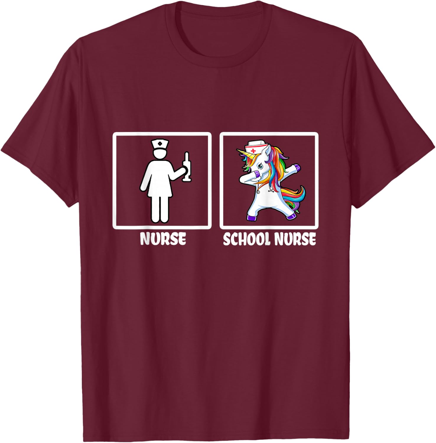 Funny "Nurse vs School Nurse" - School Nurse T-Shirt - T-Shirt | Maroon