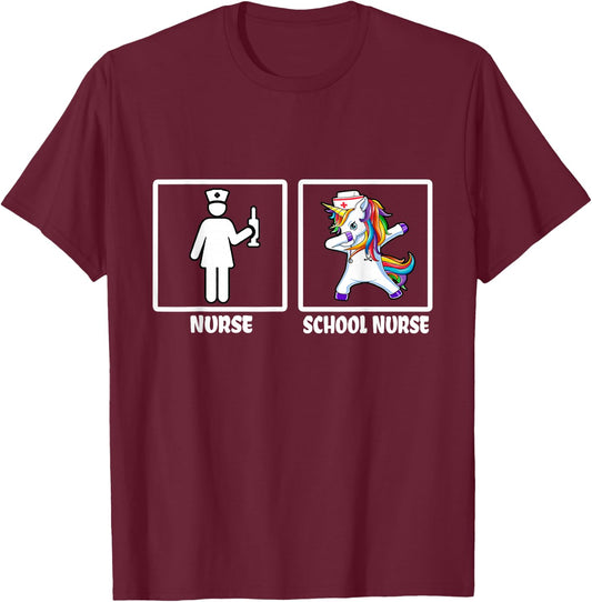 Funny "Nurse vs School Nurse" - School Nurse T-Shirt - T-Shirt | Maroon
