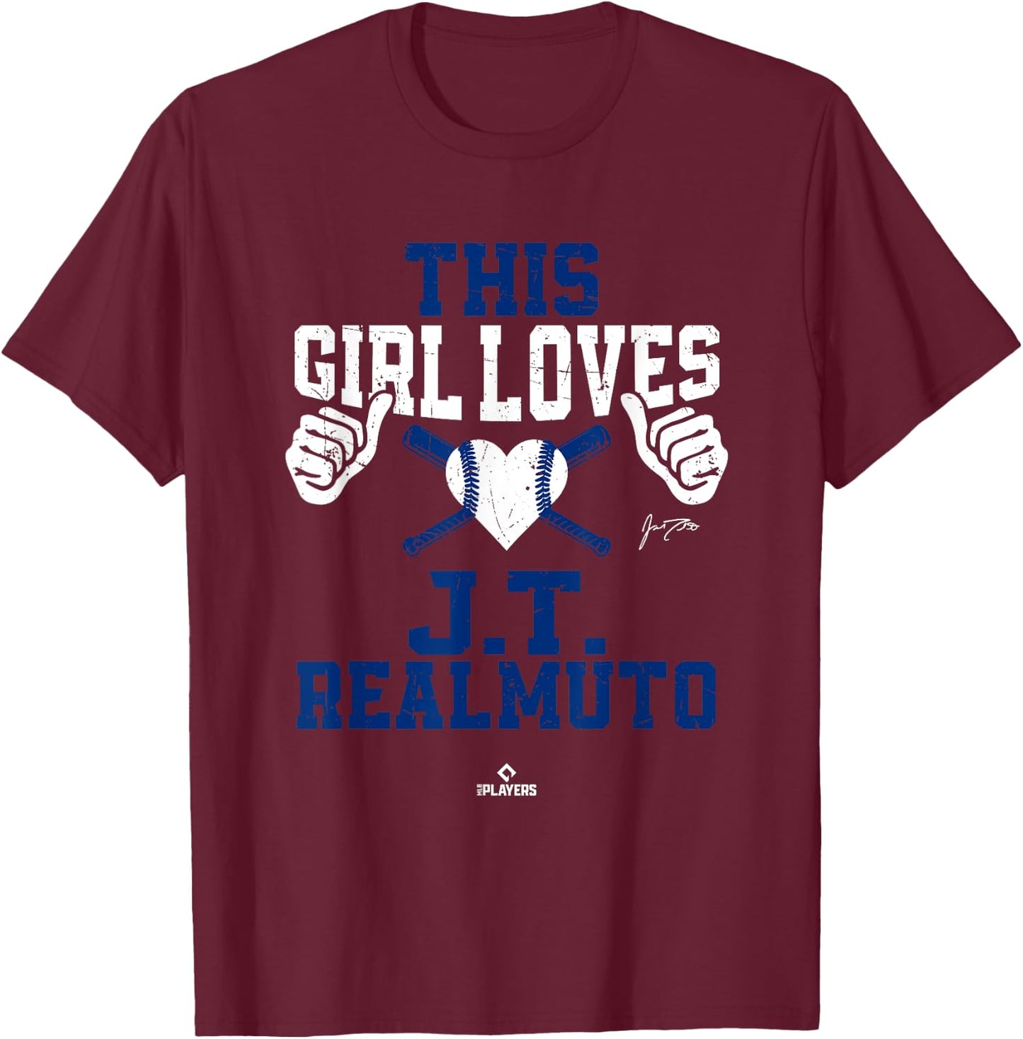 This Girl Loves JT Realmuto JT Realmuto Philadelphia MLBPA T-Shirt - T-Shirt | Maroon