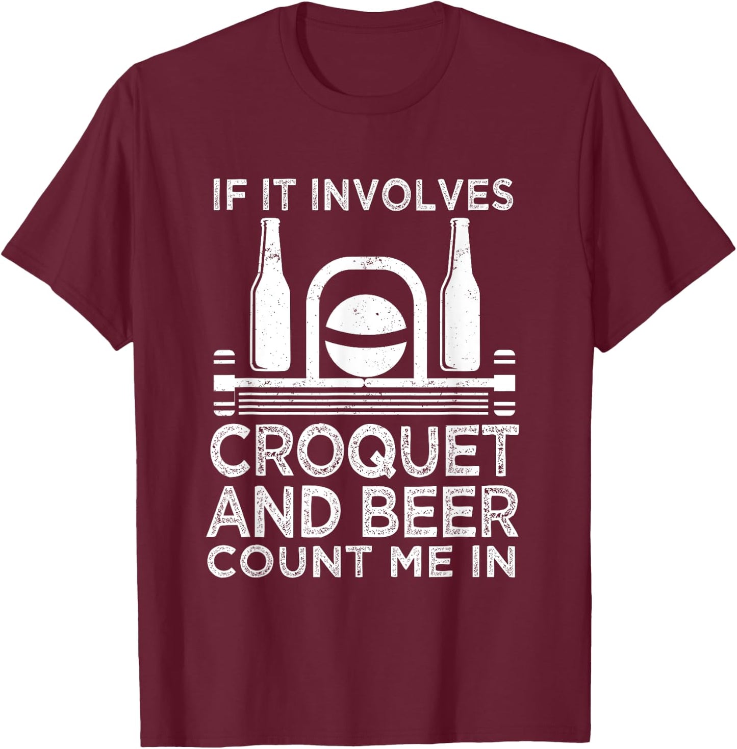 Funny Croquet Player T-Shirt - T-Shirt | Maroon