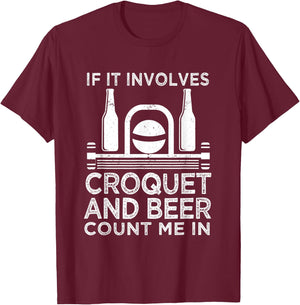 Funny Croquet Player T-Shirt - T-Shirt | Maroon