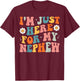 I'm Just Here For My Nephew Aunt Auntie T-Shirt - T-Shirt | Maroon