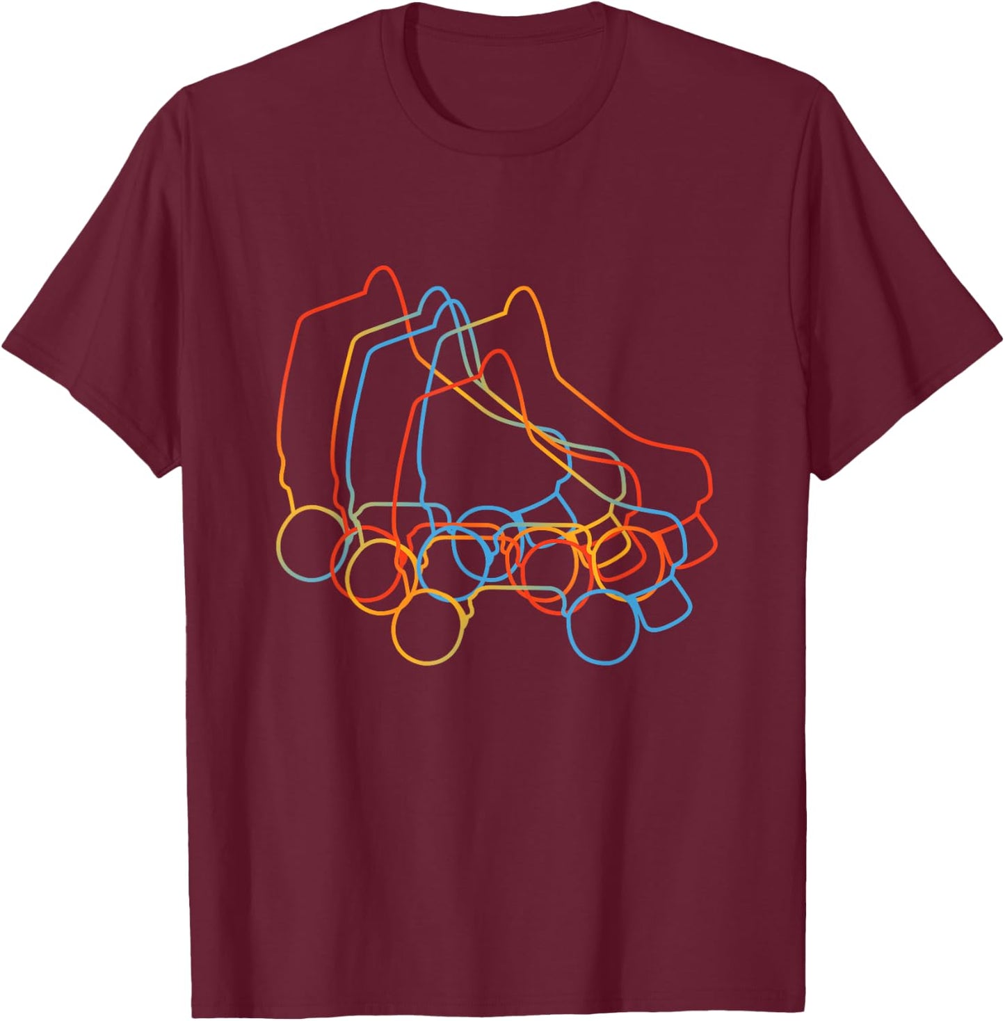 Retro Roller Skates Roller Skating T-Shirt - T-Shirt | Maroon