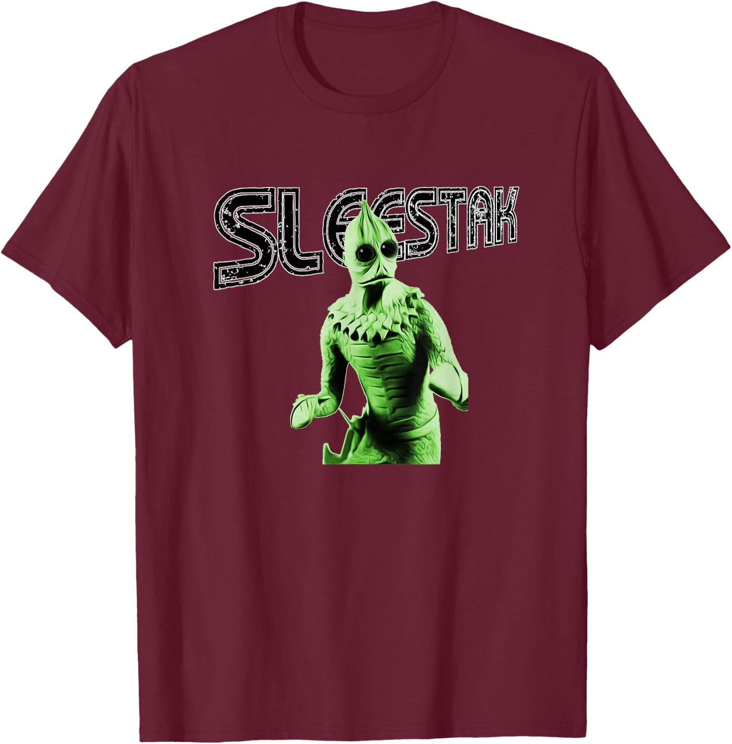 Retro Sleestak reptilian alien graphic T-Shirt - T-Shirt | Maroon