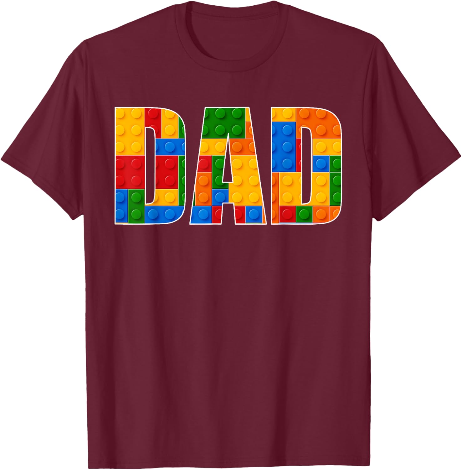 Dad Brick Builder Funny Blocks Master Builder Gifrs Boys T-Shirt - T-Shirt | Maroon