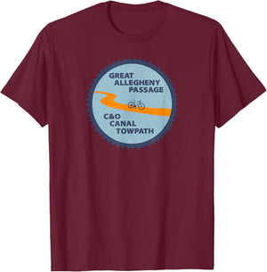 C&O Canal Towpath - GAP Pittsburgh Washington D.C. T-Shirt - T-Shirt | Maroon