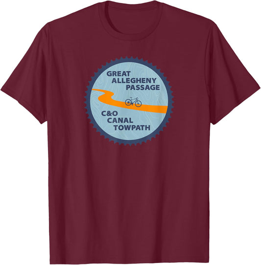 C&O Canal Towpath - GAP Pittsburgh Washington D.C. T-Shirt - T-Shirt | Maroon