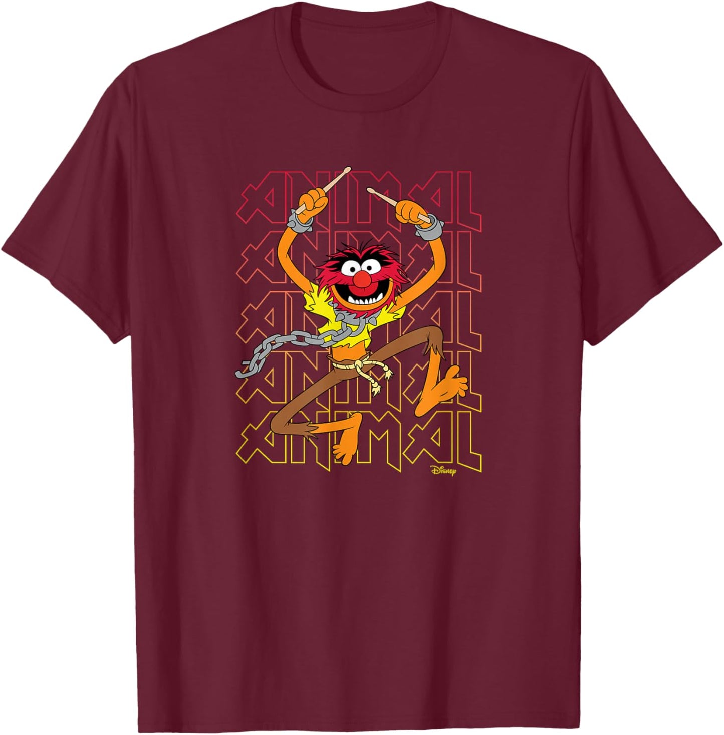 Disney - The Muppets Animal Stacked T-Shirt - T-Shirt | Maroon