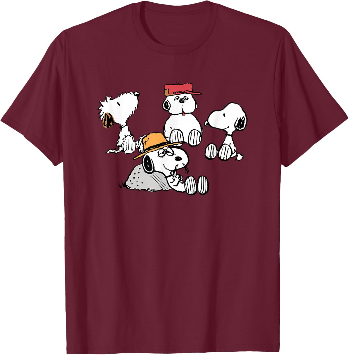 Peanuts - Snoopy Siblings T-Shirt - T-Shirt | Maroon