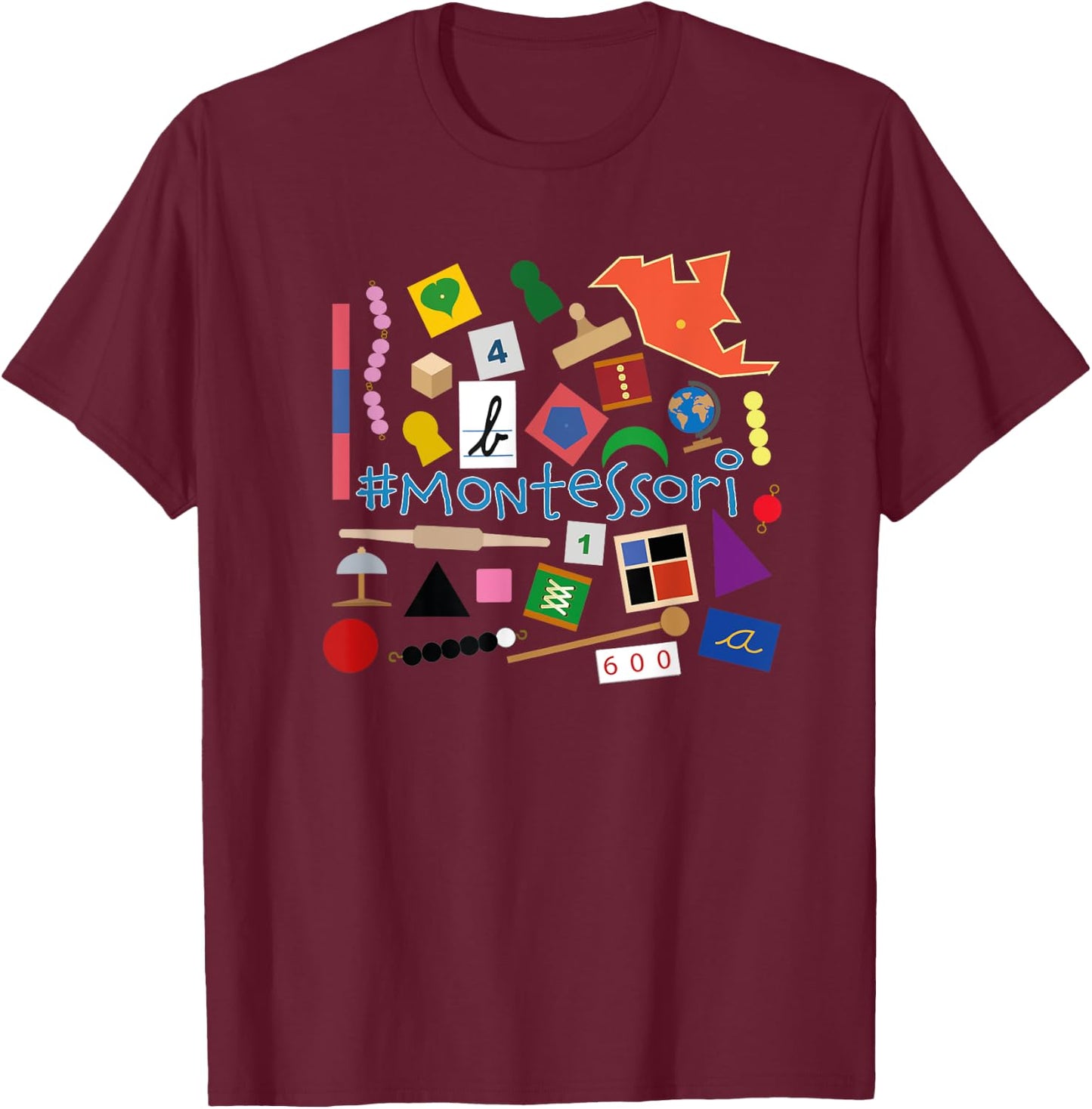 The small Montessori materials T-Shirt - T-Shirt | Maroon