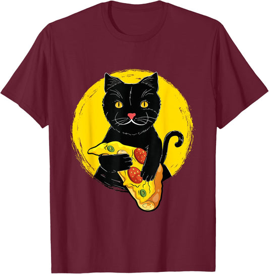 Kitty And Pepperoni Pizza - Cat Lover Pet Owner Veterinarian T-Shirt - T-Shirt | Maroon