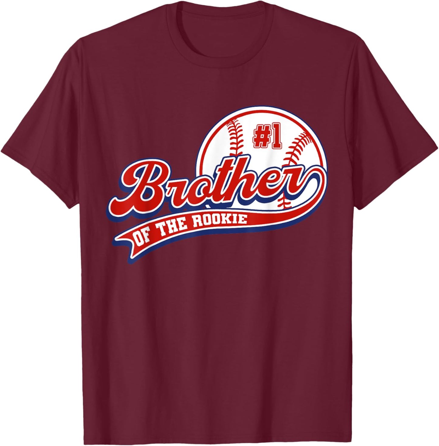 Brother of Rookie of Year 1st Birthday Baseball Sport Fan T-Shirt - T-Shirt | Maroon
