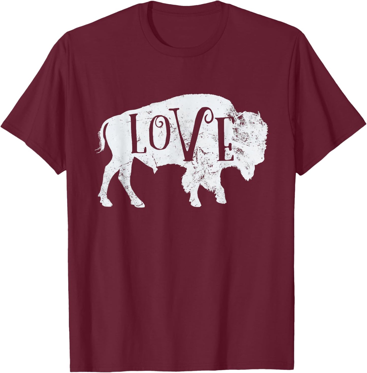 Love American Bison Buffalo Lover Wildlife Outdoor T-Shirt - T-Shirt | Maroon