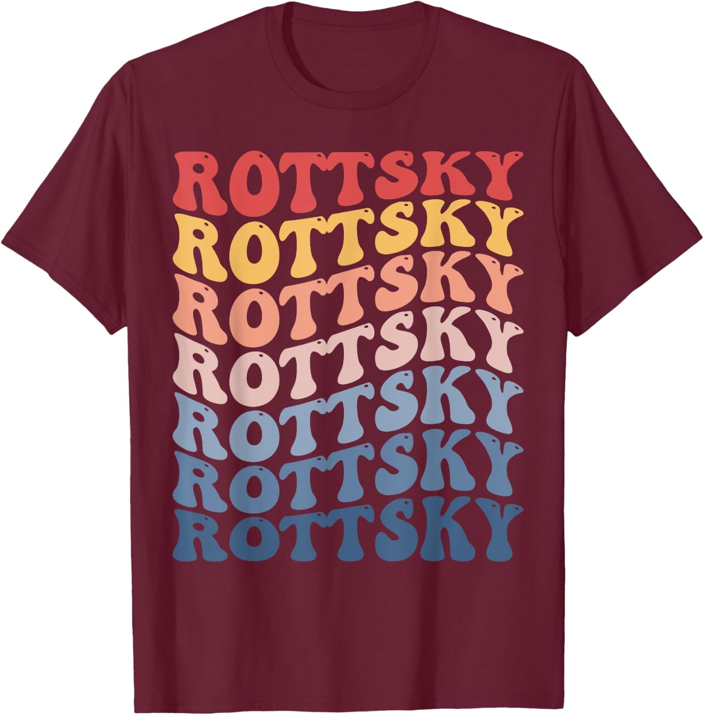Rottsky Groovy Retro T-Shirt - T-Shirt | Maroon