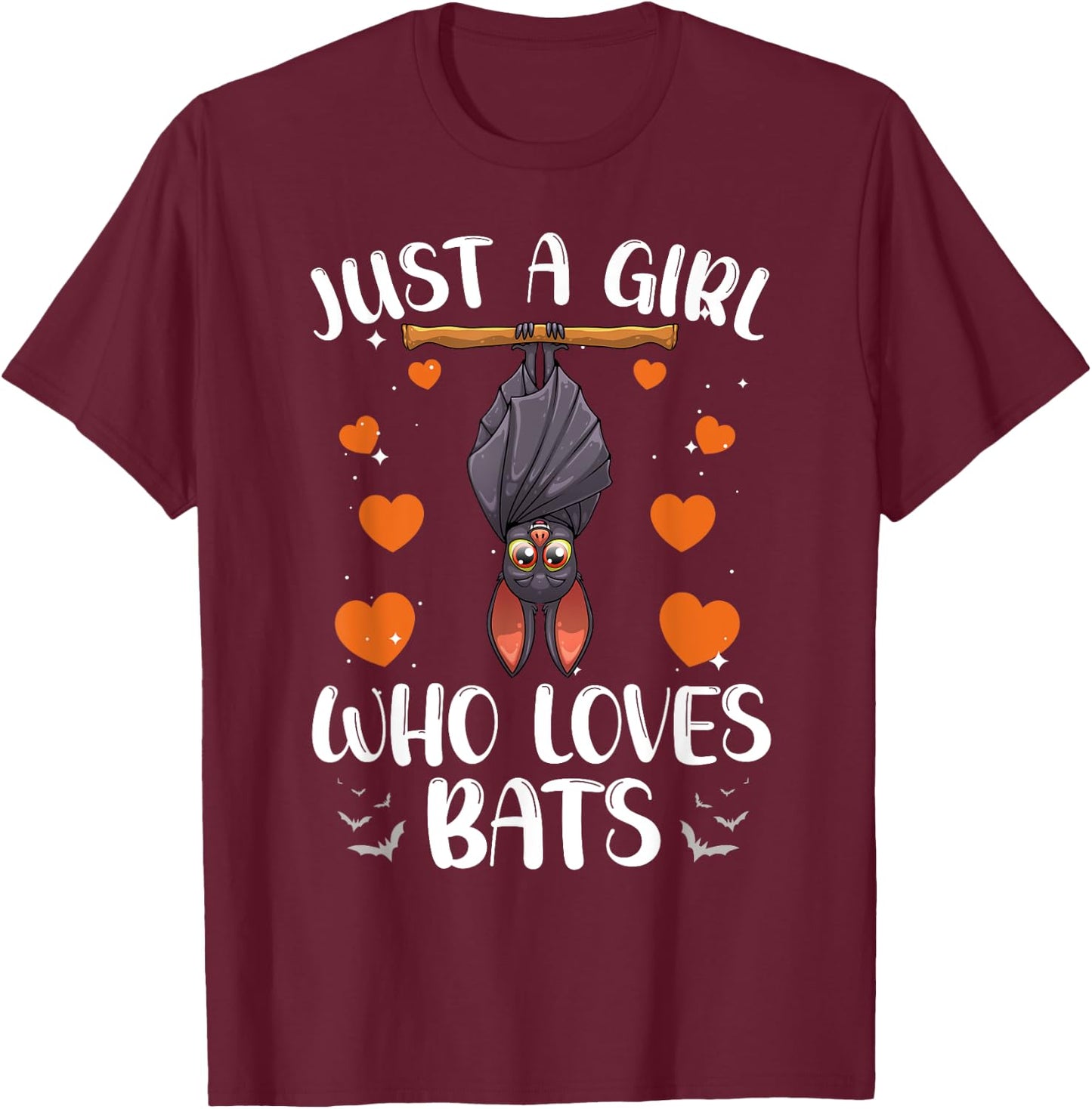 Cool Bat Girls Fruit Bat Lovers Animal Halloween T-Shirt - T-Shirt | Maroon