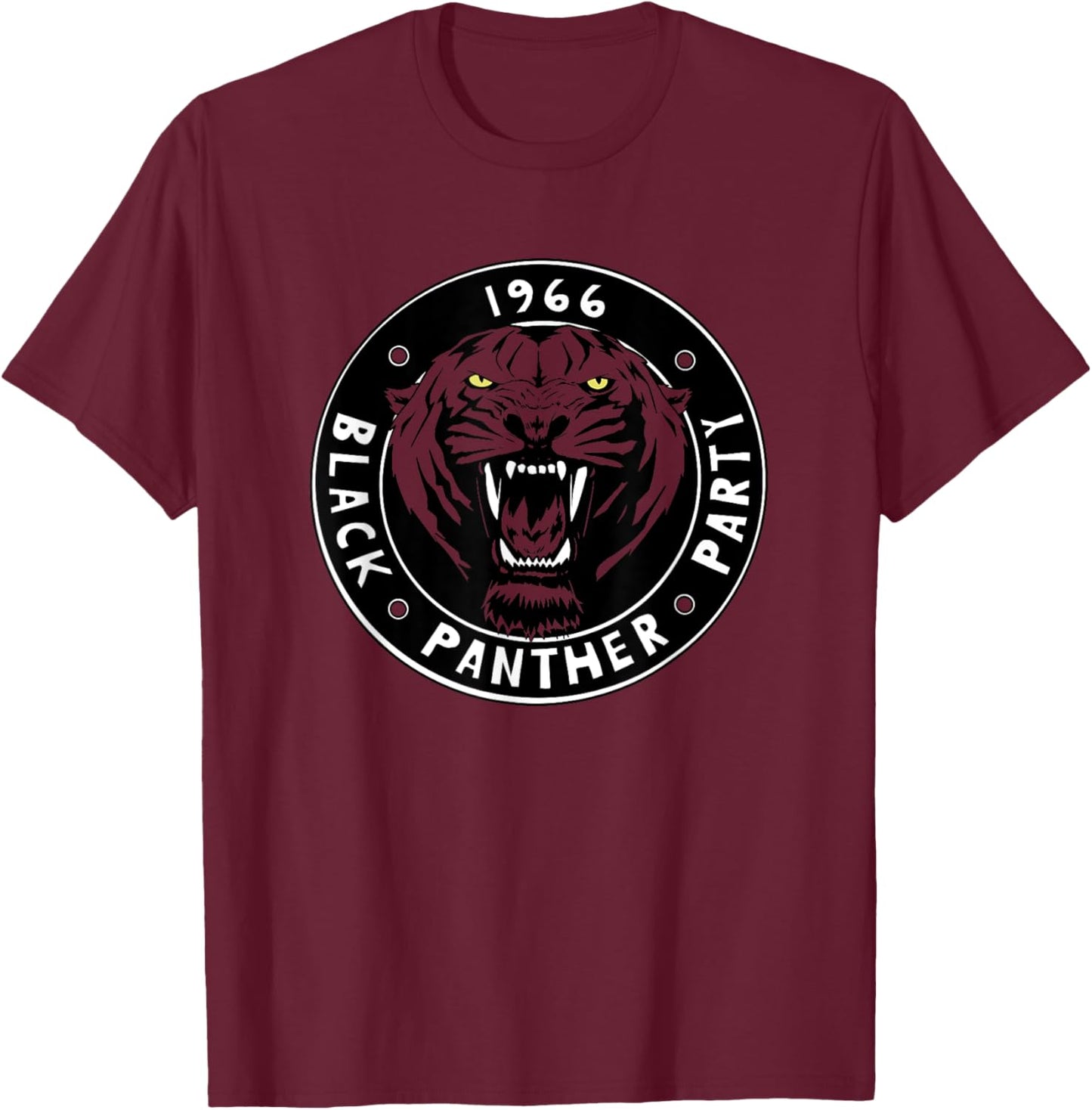 Vintage Black History Panther Party Logo 1966 T-Shirt - T-Shirt | Maroon