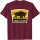 Tallgrass Prairie National Preserve Kansas Bison Herd T-Shirt - T-Shirt | Maroon