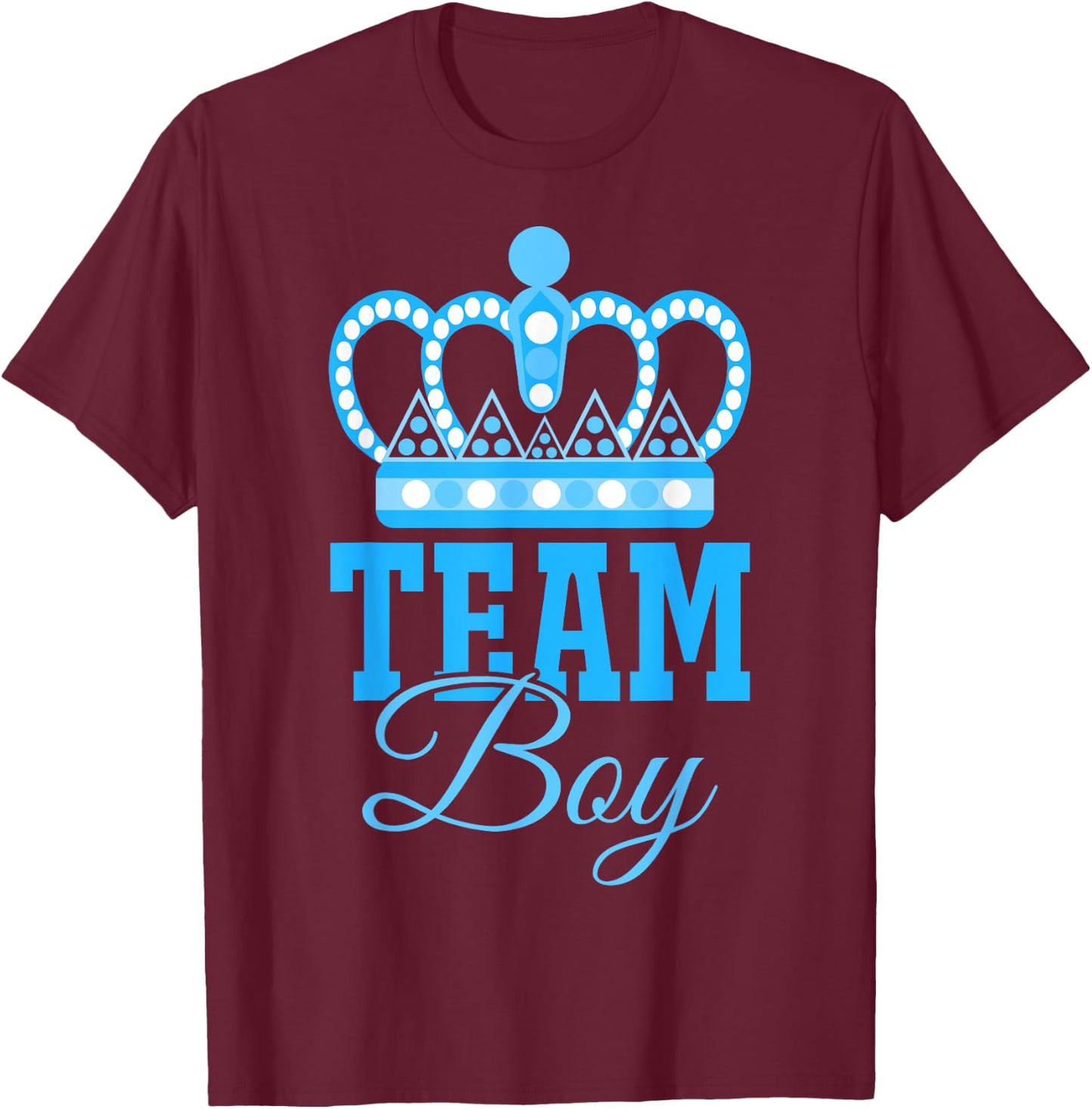 Team Boy Team Girl Blue Gender Reveal Party Matching Family T-Shirt - T-Shirt | Maroon