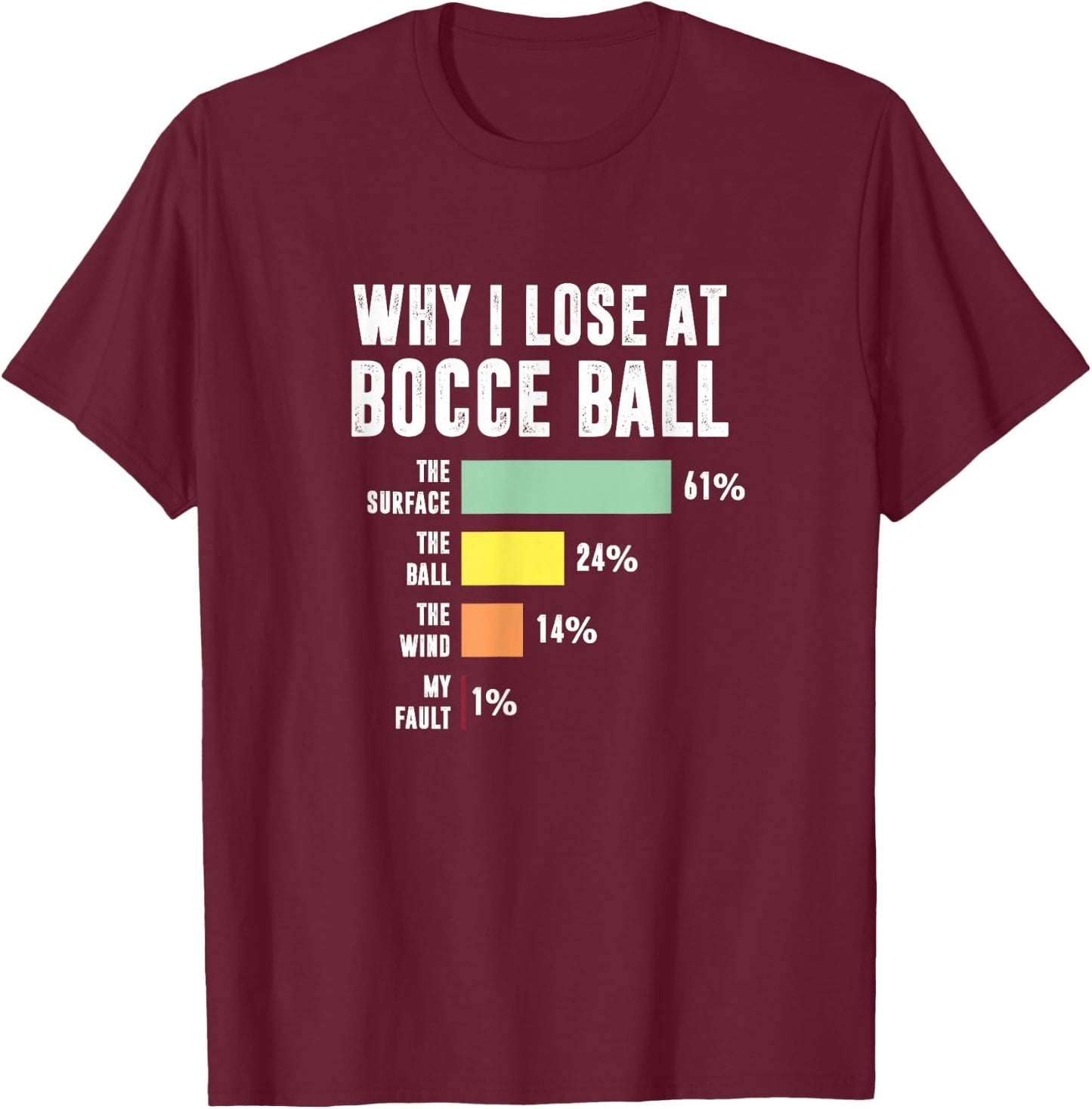 Why I Lose At Bocce Ball - Funny Bocce Player T-Shirt - T-Shirt | Maroon
