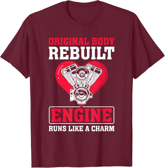 Open Heart Surgery After Transplant Recovery Funny T-Shirt - T-Shirt | Maroon