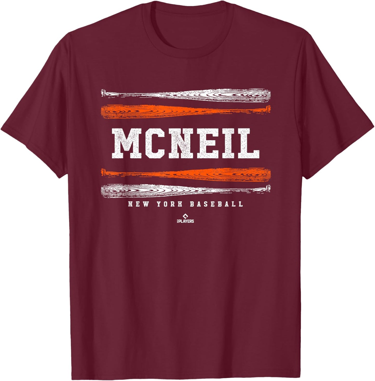 Vintage Baseball Bat Gameday Jeff McNeil New York MLBPA T-Shirt - T-Shirt | Maroon
